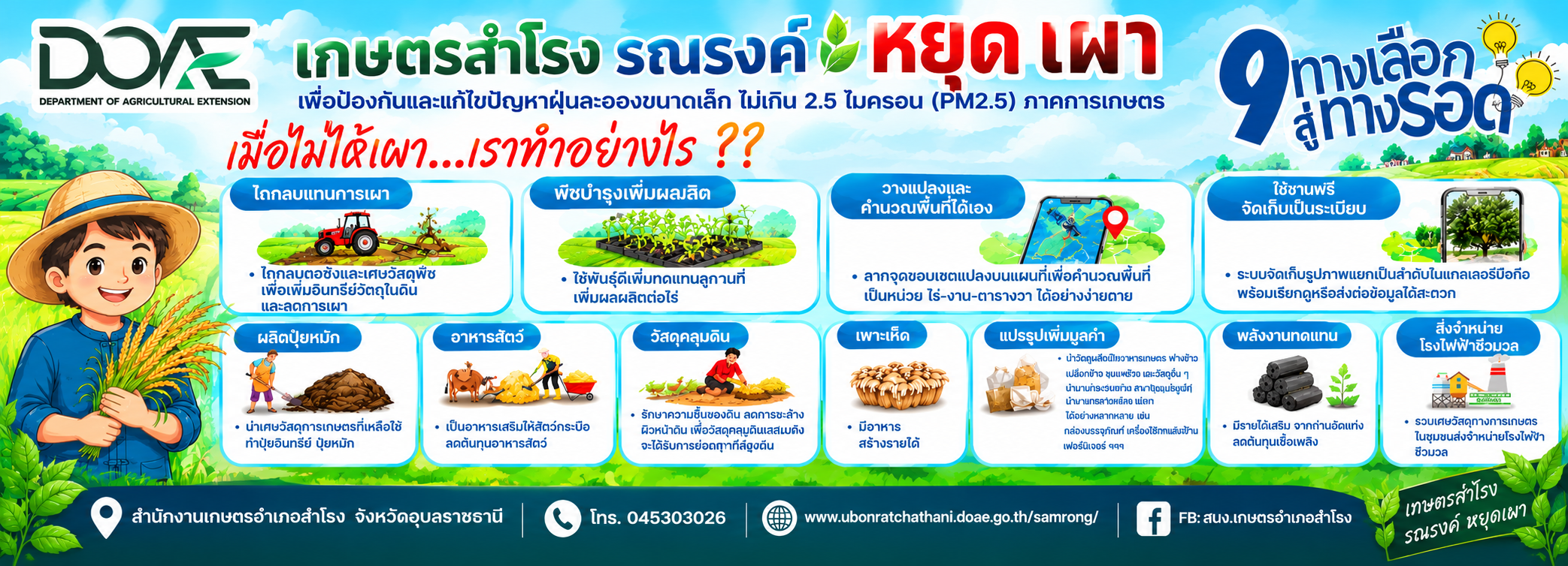เกษตรสตูล รณรงค์ หยุดเผา 9 ทางเลือกสู่ทางรอด
